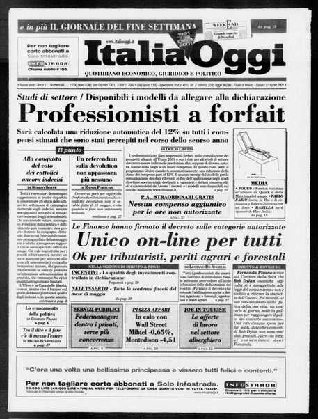 Italia oggi : quotidiano di economia finanza e politica